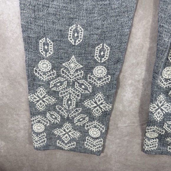 Soft Surroundings Women TS Gray‎ Embroidered Gauze Linen Blend Pants Boho Beach - Picture 7 of 12